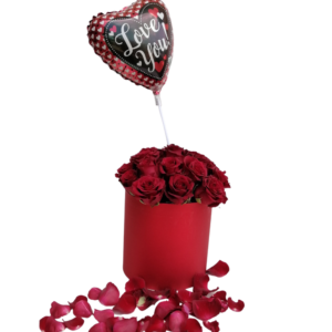 Forever Yours - 30 Red Roses in Red Box with Love Balloon