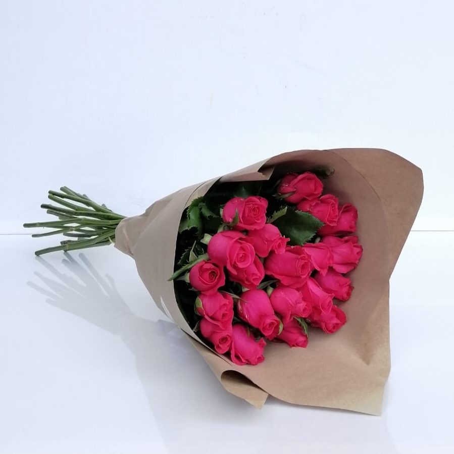 Cerise Pink Roses 24 Pink Cerise Roses in a Bunch β Gerties Florist & Events