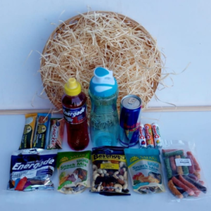 Healthy Dad - Water bottle, Energade drink, Red Bull, 3 mix Super C's, 3 Health bars, Sugar Lollies, Dried Fruit & Mix Nuts