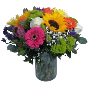 Summer Vibes - Vase with spring colorful Flowers